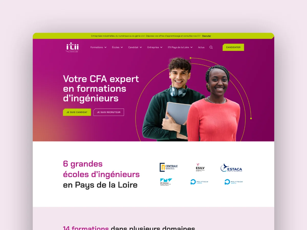 ITII Pays de la Loire — Enseignement · Site Internet · 2024